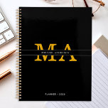 Classy Elegant Black Gold Monogram Custom Name Planner<br><div class="desc">Customize the text, and easily create your personalized planner. Click EDIT DESIGN to change the background color or text color. You can TRANSFER this DESIGN to other Zazzle products and adjust it to fit most Zazzle items. Standard Studio designs are made in high-resolution graphics for professional print. Thank you for...</div>