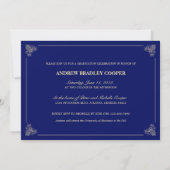 Classy Elegant Blue 2013 Graduation Photo Invite (Back)