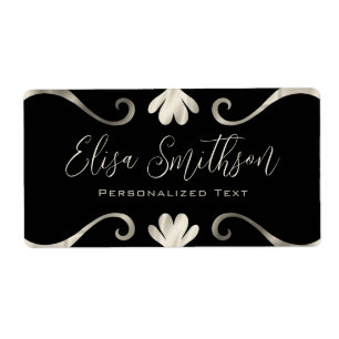 Classy Elegant Chic Luxury Feminine Black & Silver Label