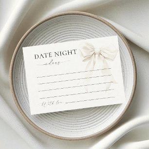 Classy Elegant Chic White Bow Date Night Ideas Enclosure Card