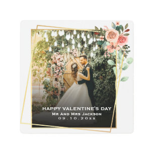 Classy Elegant Couple Photo Simple Love Quote Text Metal Print