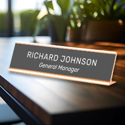 Classy Elegant Custom Name Title Employee Office Desk Name Plate