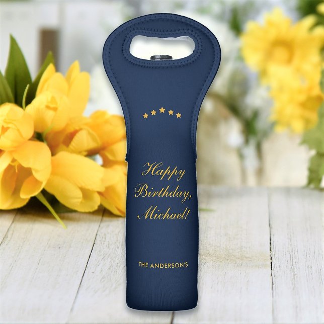 Classy Elegant Custom Text Black Wine Bag (Creator Uploaded)