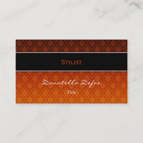 Classy Elegant Damask Professional Business Card