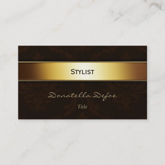 Classy Elegant Damask Professional | Stylist Business Card (Front)