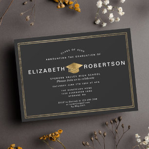 Classy Elegant Diploma Graduation Party Invitation