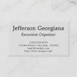 [ Thumbnail: Classy & Elegant Excursion Organizer Business Card ]