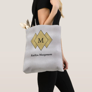 Classy Elegant Faux White Leather Tote Bag