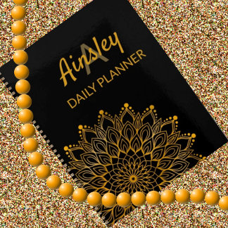 Classy elegant floral customized name mandala planner