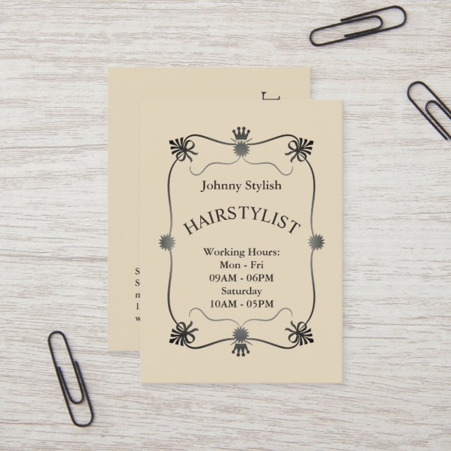 Classy elegant frame stylish luxury classic business card (Front/Back In Situ)