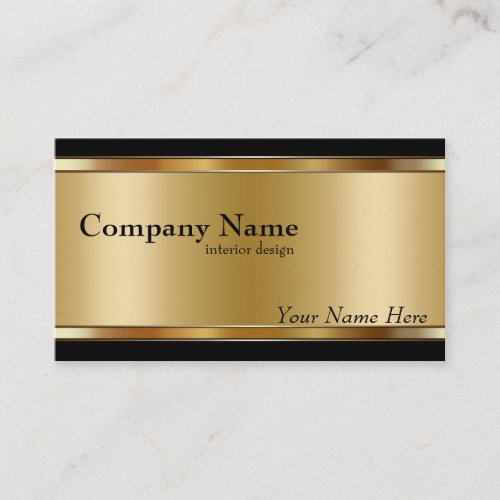 Classy Elegant Gold and Black Business Card