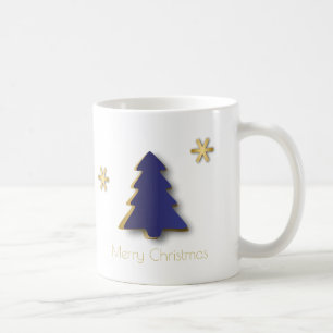 Classy Elegant Gold Blue Christmas Tree Coffee Mug