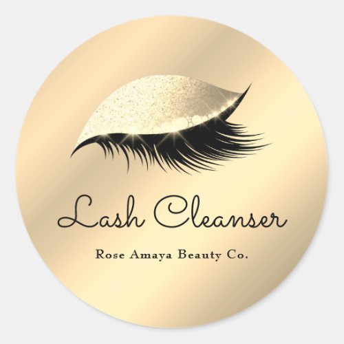 Classy Elegant Gold Custom Lash Cleanser Label