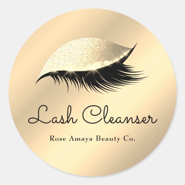 Classy Elegant Gold Custom Lash Cleanser Label (Front)