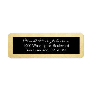 Classy Elegant Gold Foil & Black Return Address Label