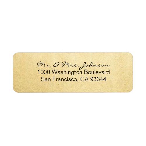Classy Elegant Gold Foil Wedding Return Address Label