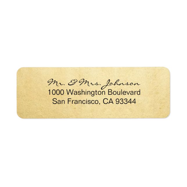 Classy Elegant Gold Foil Wedding Return Address Label (Front)