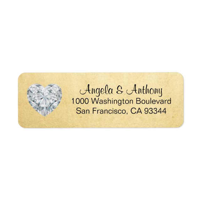 Classy Elegant Gold Foil Wedding Return Address Label (Front)