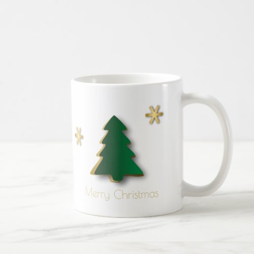 Classy Elegant Gold Green Christmas Tree Coffee Mug