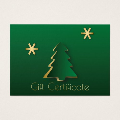 Classy Elegant Gold Green Christmas Tree Gift Card