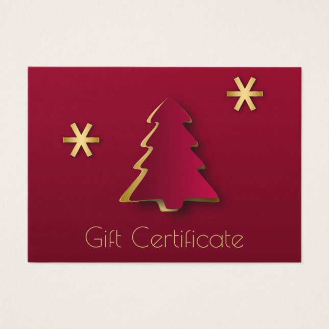 Classy Elegant Gold Red Christmas Tree Gift Card (Front)