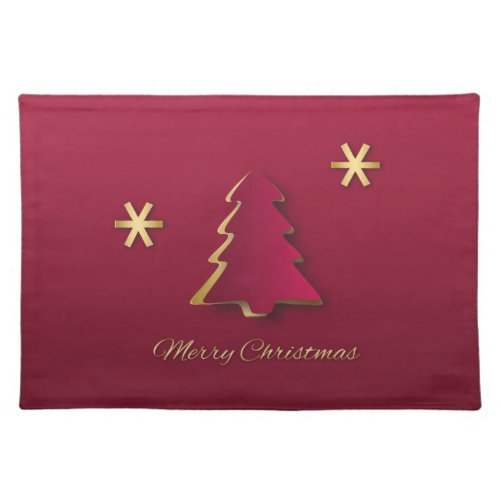 Classy Elegant Gold Red Christmas Tree Placemat