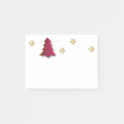 Classy Elegant Gold Red Christmas Tree Post_it Notes