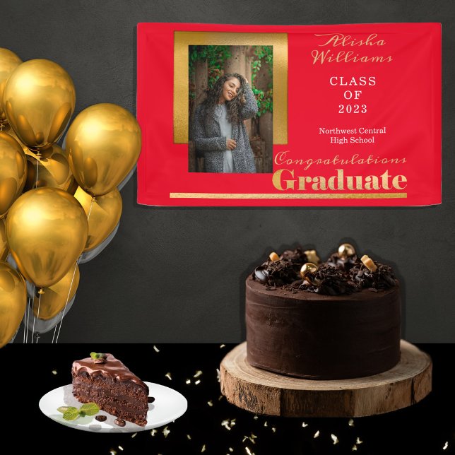 Classy Elegant Gold Text Graduate Photo  Banner (Creator Uploaded)