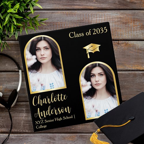 Classy Elegant Graduation Arched Photo Collage 3 Ring Binder