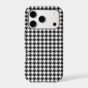Classy Elegant Houndstooth Pattern Black And White Iphone 18 Pro Case