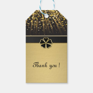 Classy Elegant Irish Shamrock ,Faux Gold Confetti Gift Tags