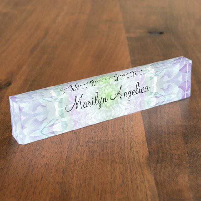 Classy Elegant Ladies Monogram Desk Name Plate (Side)
