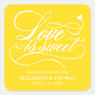 CLASSY ELEGANT LOVE IS SWEET WEDDING STICKERS