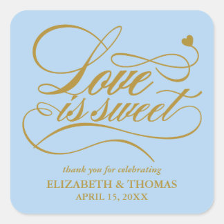 CLASSY ELEGANT LOVE IS SWEET WEDDING STICKERS