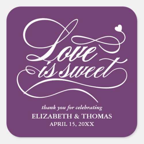 CLASSY ELEGANT LOVE IS SWEET WEDDING STICKERS