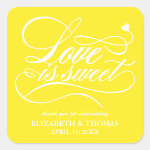 CLASSY ELEGANT LOVE IS SWEET WEDDING STICKERS
