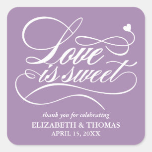CLASSY ELEGANT LOVE IS SWEET WEDDING STICKERS