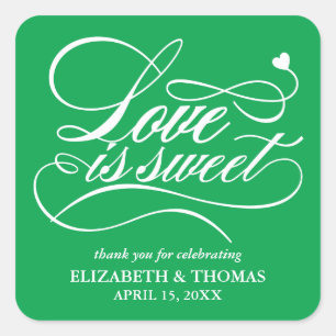CLASSY ELEGANT LOVE IS SWEET WEDDING STICKERS