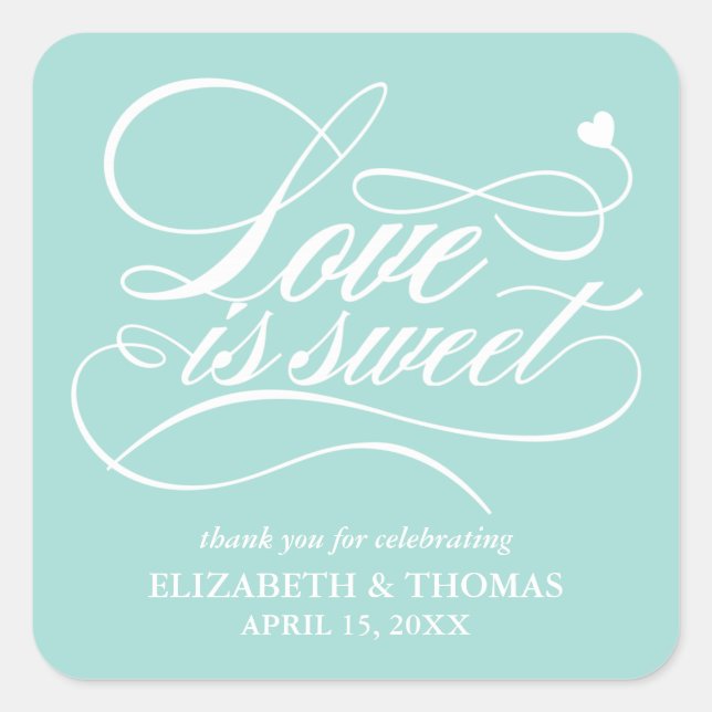 CLASSY ELEGANT LOVE IS SWEET WEDDING STICKERS (Front)