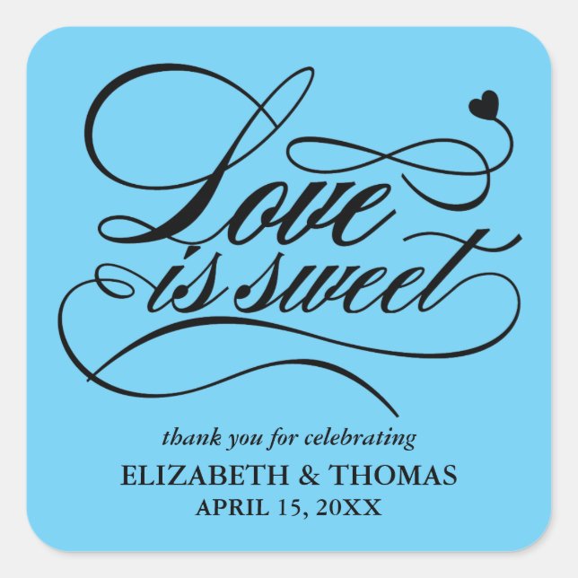 CLASSY ELEGANT LOVE IS SWEET WEDDING STICKERS (Front)