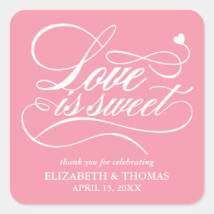 CLASSY ELEGANT LOVE IS SWEET WEDDING STICKERS