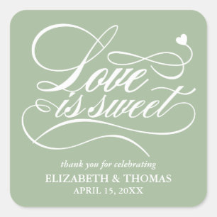 CLASSY ELEGANT LOVE IS SWEET WEDDING STICKERS