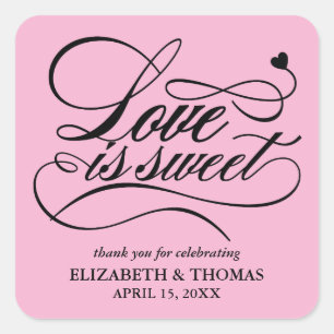 CLASSY ELEGANT LOVE IS SWEET WEDDING STICKERS