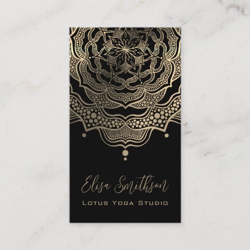  Classy Elegant Mandala Chic Luxury Black and Gold Business Card