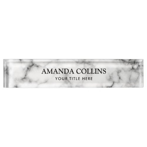 Classy elegant marble desk name plate