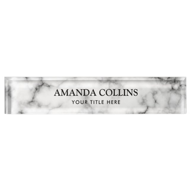 Classy elegant marble desk name plate (Front)