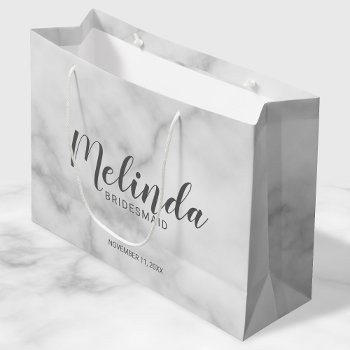 Classy Elegant Marble Personalized Bridesmaids Large Gift Bag by manadesignco at Zazzle