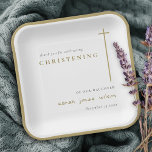 Classy Elegant Minimal Gold Typography Christening Paper Plates<br><div class="desc">Classy Simple Minimal Gold Typography Religious Collection .- it's an Elegant Simple Minimal typography religious collection with a cross, available in multicolor, perfect for your little ones Classy religious ceremonies. It’s very easy to customize, with your personal details. If you need any other matching product or customization, kindly message via...</div>