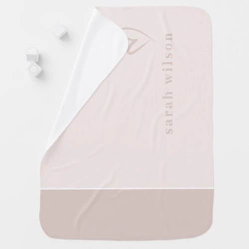 Classy Elegant Minimal Simple Blush Pink Heart  Baby Blanket