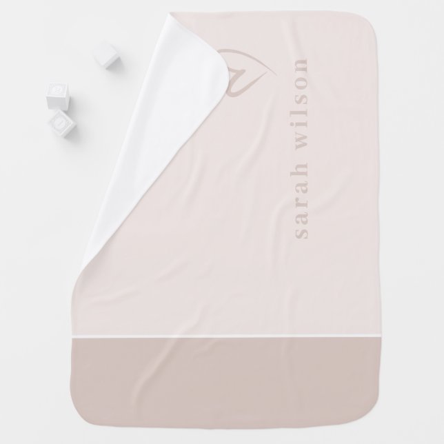 Classy Elegant Minimal Simple Blush Pink Heart  Baby Blanket (In Situ)
